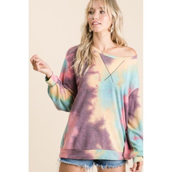 BiBi Tie Dye Pullover Top - Picture 6 of 7